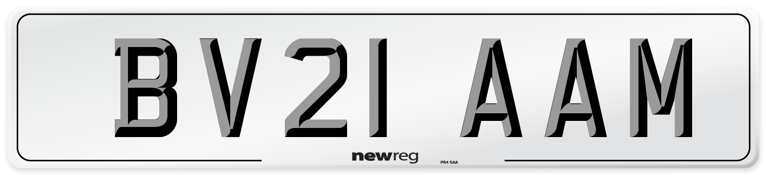 BV21 AAM Number Plate from New Reg